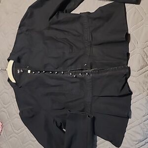 Super cute military style jacket black women's size XL